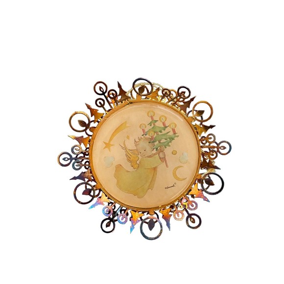 Hummel Vintage Gold Christmas Ornament Collection Lot 2 Angel, Grandpa’s Helpers - Picture 12 of 16